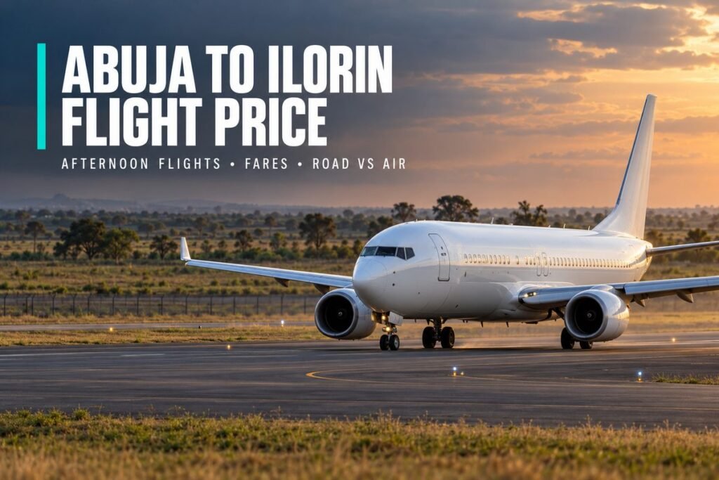 White passenger jet taxiing along an airport runway at sunset
