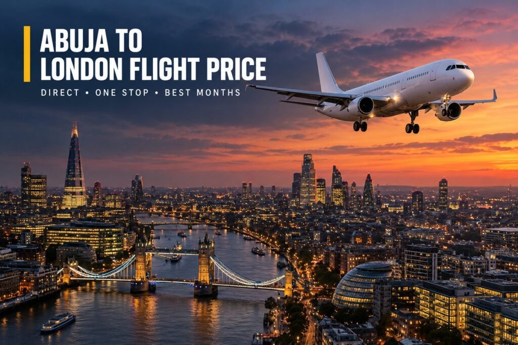 Passenger jet on approach over London at dusk with Tower Bridge, the Thames and the Shard below