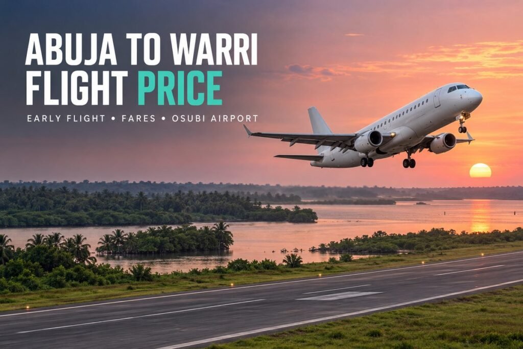 Regional jet taking off at sunset over a wide river and green wetland beside the runway