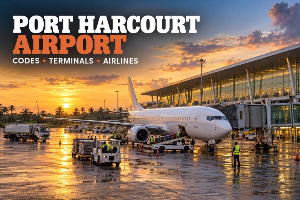 Passenger jet at the terminal of Port Harcourt International Airport